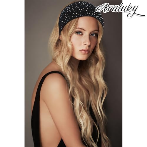 7 Pcs Rhinestone Wide Headbands for Women Non Slip, Elastic Head Wraps for Adult Daily Outfits, Casual Looks & Gatherings
