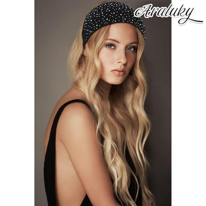7 Pcs Rhinestone Wide Headbands for Women Non Slip, Elastic Head Wraps for Adult Daily Outfits, Casual Looks & Gatherings