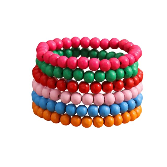 Boho Wood Beaded Bracelet Set for Men Women, Multilayer Stackable Vintage Tribal Wooden Stretch Bracelets, Natural Wood Bead Jewelry for Casual Party Gifts