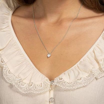 PAVOI 14K Gold Plated Cubic Zirconia Diamond Pendant Necklace for Women | Adjustable Slider - style: Heart