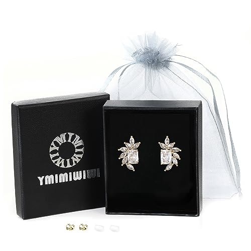 Earrings Holy Stud Earrings for Girls/Women, Sliver Gold Wedding Earrings for Bridesmaids - color: Floral Diamond|Gold