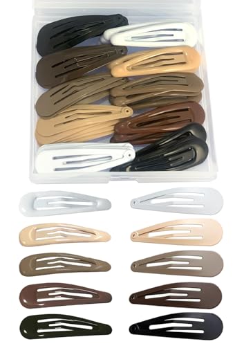50pcs Snap Hair Clips, 25pcs Glossy & 25pcs Matte Hair Barrettes