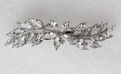 Faship Gorgeous Clear Rhinestone Crystal Small Flower Barrette Clip - color: Clear