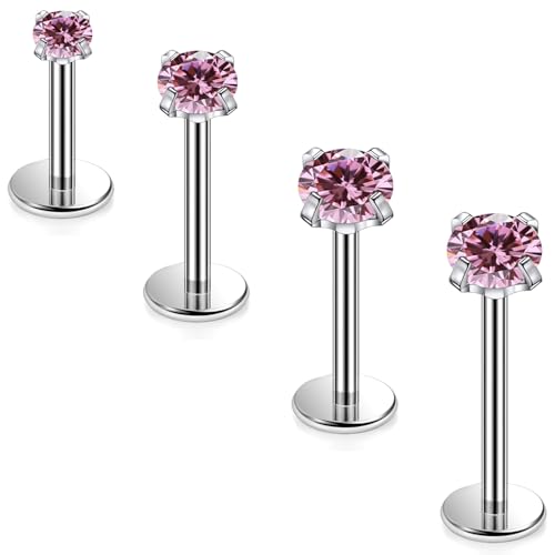 Medusa Piercing Jewelry Internally Threaded Titanium Tragus Piercing jewelry Flat Back Earrings Lip Rings Studs Snake Bite Monroe Labret Studs for Women Men 16g