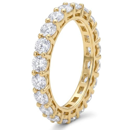 Eternity Engagement Wedding Bands Ring Gold Plated Stackable 3mm Size 4-9 - color: Gold