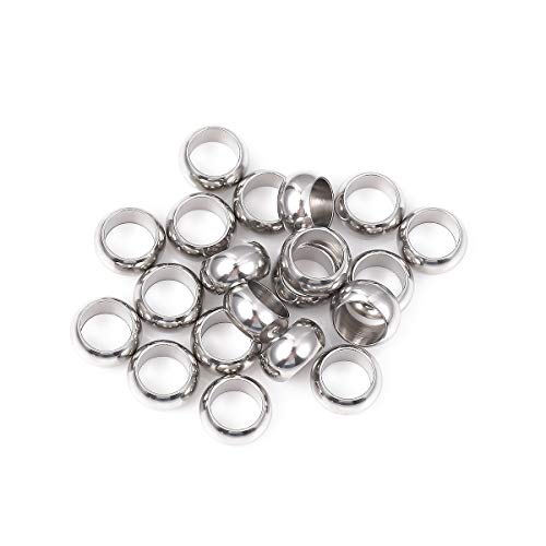 Stainless Steel Spacer Beads 10x5mm Rondelle Loose Charm Caps Beads for DIY Jewelry Making 20pcs with 7mm Hole - color: 10x5mm 7mm