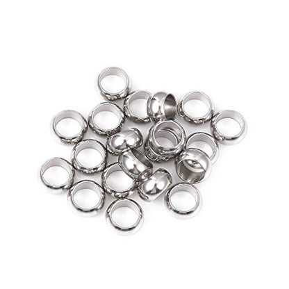 Stainless Steel Spacer Beads 10x5mm Rondelle Loose Charm Caps Beads for DIY Jewelry Making 20pcs with 7mm Hole - color: 10x5mm 7mm