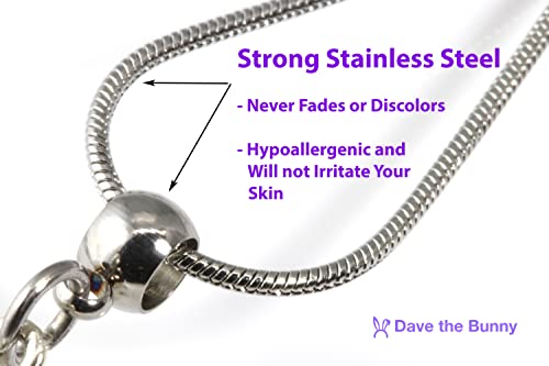 Dave The Bunny Skull Snake Chain Charm Necklace