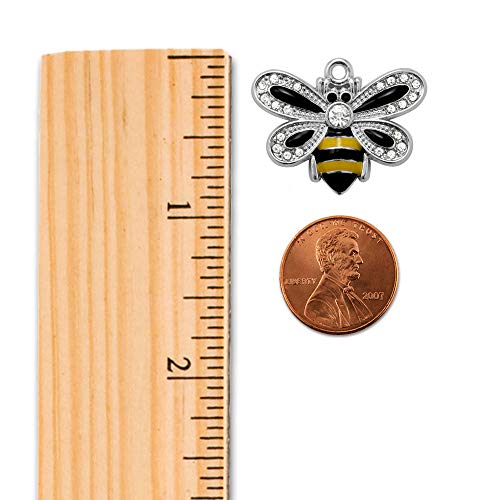 Silver Customized Charm Bracelet with Cubic Zirconia Jewelry - style: Bumble Bee