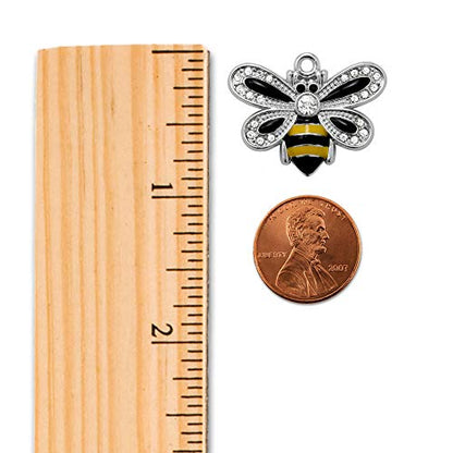 Silver Customized Charm Bracelet with Cubic Zirconia Jewelry - style: Bumble Bee