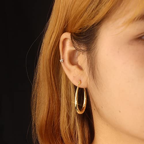 Silver Oval Hoop Earrings for Women 14K Gold Plated Hoop Earrings | Hypoallergenic Lightweight - color: D-14K Gold