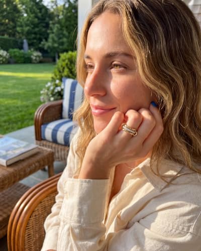 MUMREUES Gold Stackable Rings for Women Stackable Statement Jewelry - size: 9