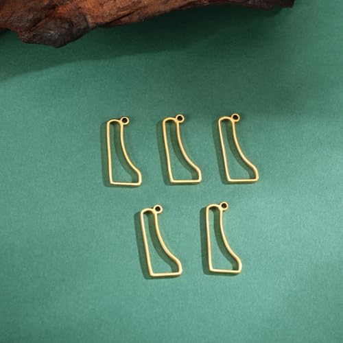 kkjoy 5Pcs Hollow Continents Maps of USA Pendant Charms for Jewelry Making and Crafting, Stainless Steel Mini Charm Craft Supplies Accessories for DIY Bracelet Necklace Earrings - color: Hollow Delaware Map - Gold