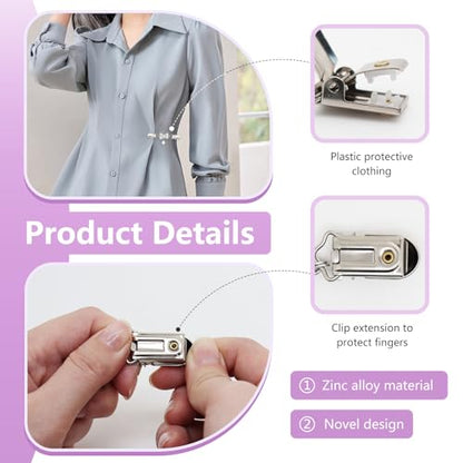 Frutain 2 Pcs Bow Waist Cincher Clips,Sweater Shawl Clips for women, Alloy Waist Buckle for Dresses,Shirts,Cardigans - color: Sliver/Gold