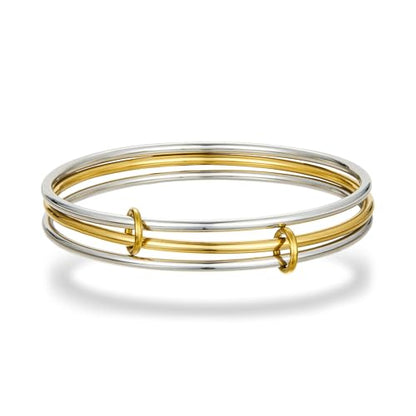 HANRESHE Mixed Metal Bracelet for Women Stack Two Tone Bracelets Trendy Gold And Silver Bracelet Jewelry Gift - color: gold and silver, size: 8.0 Inch