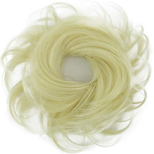CAISHA Small Scrunchy Updo Hairpiece Ponytail Extensions Hair Tie Platinum Blonde G16C - color: platinum blonde #613 G16C