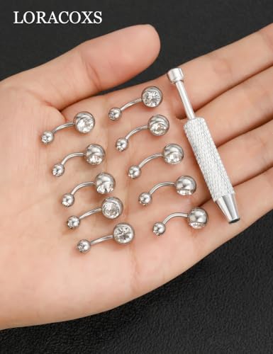 Long Belly Button Rings, Navel Piercing Jewelry for Women | 16mm 14mm 12mm 10mm 8mm Stainless Steel Extral Long Bar 14G - size: 8MM