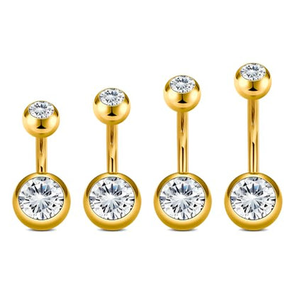 VCMART 14g Belly Button Ring Belly Button Piercing Belly Rings Surgical Steel Belly Button Rings 6mm 8mm 10mm 12mm 14mm 16mm 18mm Short Long Bar Belly Piercing Jewelry for Women Silver - color: A4 -6/8/10/12MM