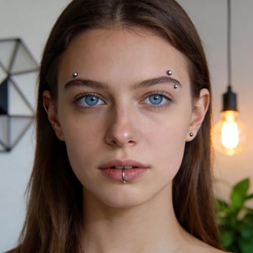 6Pcs Fake Lip Piercing Fake Lip Ring Cuff Stainless Steel Fake Snake Bites Clip on Ear Cuff Cartilage Earring Non Piercing Body Jewelry for Women Men - color: Silver