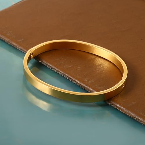 JewarHaat Gold Bracelets for Women Stack Love Bangle Bracelets Trendy Stainless Steel Friendship Birthday Anniversary Wedding Jewelry Stocking Stuffers Christmas Gifts Women Mom Wife - color: Gold