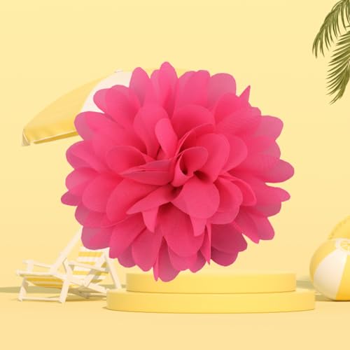 Satin Fabric Large Flower Brooch Pin Dainty Handmade Big Rose Flower Brooches Blossom Lapel Pins Silk Camellia Flowers Pin Wedding Dance Prom Party Banquet Dresses Suit Clothes Jewelry for Women - color: Deep Rose