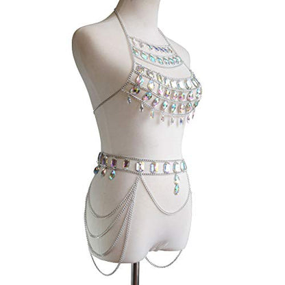Women's Sexy Suit Body Chain - color: I-Silvery Colour