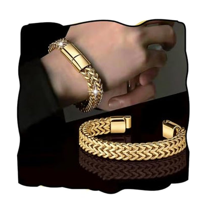 Gold Bracelets Cuban Link Bracelet Gold Jewelry Bangle for Women - color: Gold