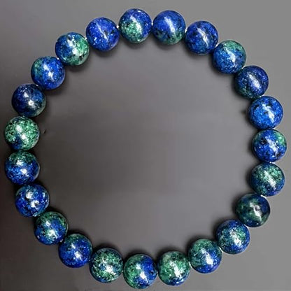 Amethyst Bracelet for Women Men, Elegant Handmade Natural Gem Stone Round Beaded Stretch Elastic Adjustable Healing Bracelets 8mm Gifts - color: AL-0144, size: Medium