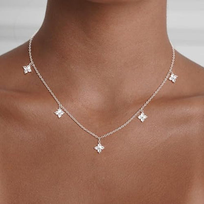 Tewiky Pendant Necklace for Women 14k Gold Plated Chain Choker Necklaces | Dainty Necklaces,Aesthetic Simple Necklace,Jewelry Gifts for Women - color: cross cz choker silver