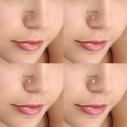 20G Nose Rings Studs for Women Corkscrew Sliver Nose Studs Hypoallergenic Nose Rings 316L Stainless Steel Nose Nostril Percing Jewely for Women Men Round Square CZ Imitation Diamond 1.5mm/2.0mm/2.5mm/3.0mm - style: 20G-L-Shape-sliver-2.5mm