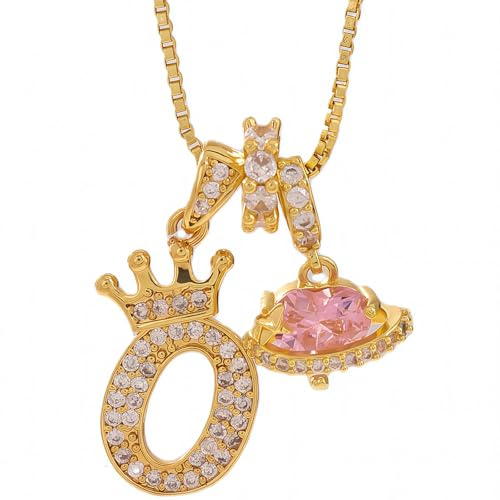 18K Gold & Silver Plated Initial Necklaces for Women - color: O-Gold