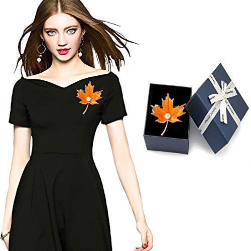 seven wolves Brooches for Women Austria Crystal Brooch Pins Rhinestones Brooches Daily Wearing Breastpin with Boxes - color: Orange 1