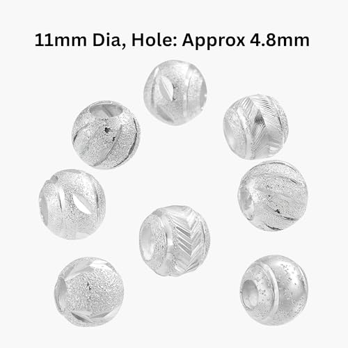Sexy Sparkles Star Spacer Beads, 10-Piece Silver Tone Bead Set with 5.5mm Core, Fits European Style Snake Chain Charm Bracelets