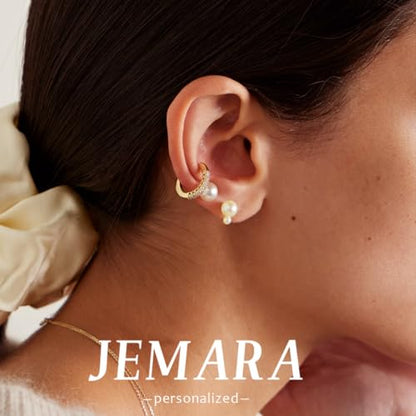 JEMARA Sterling Silver Stud Earrings for Women Pearl Earrings Non Tarnish | Hypoallergenic 925 Sterling Silver Pearl Cubic Zirconia Studs Set Trendy Earrings for Sensitive Ears 6 Pairs - color: 6Pairs Pearl-Silver