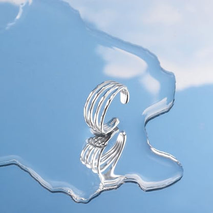MILACOLATO Toe Rings for Women 925 Sterling Silver Adjustable Toe Ring | Adjustable Open Band Toe Rings, Hypoallergenic Ring for Sensitive Skin, Non Tarnished Waterproof Summer Beach Foot Jewelry - color: Silver-4 Layers