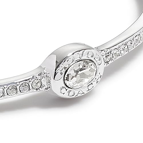 COACH Signature Logo Pave Hinged Bangle Bracelet - color: Crystal