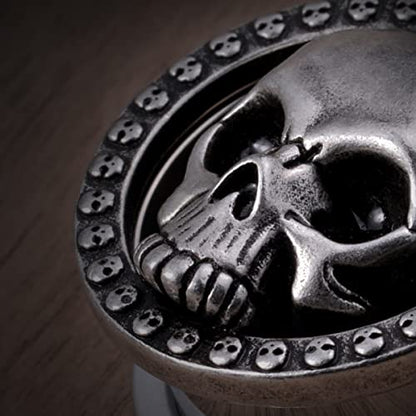 ERKUOO 2PCS Skull Ear Gauges Screw Ear Plugs Tunnels Ear Flesh Tunnels Piercing Earrings Hangers Expander Stretchers 0g-1"(8mm-25mm) - color: #3 Silver, size: 0g=8mm