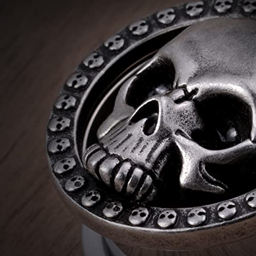 ERKUOO 2PCS Skull Ear Gauges Screw Ear Plugs Tunnels Ear Flesh Tunnels Piercing Earrings Hangers Expander Stretchers 0g-1"(8mm-25mm) - color: #3 Silver, size: 1/2''=12mm