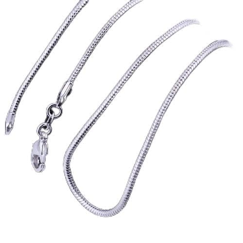 Yuren 3 Pieces 925 Sterling Silver 2mm Snake Chain Necklace Jewelry Jewelry For Men And Women(16-24 Inch) - size: 24 inch