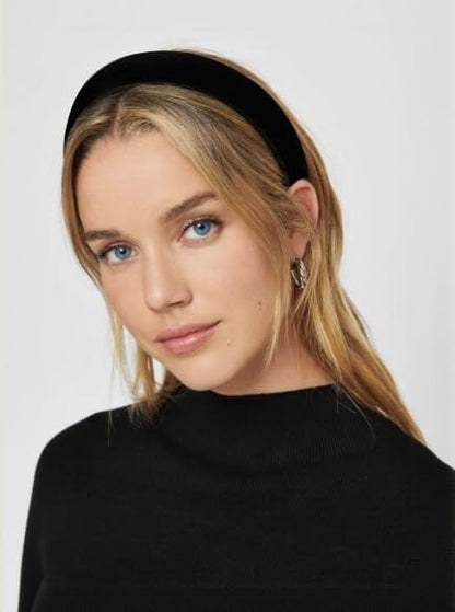 AIBFRID Black Headbands for Women Non Slip Trendy Headbands for Women' s Hair Velvet Headband for Girls Padded Head Bands Womens Fashion Hair Accessories