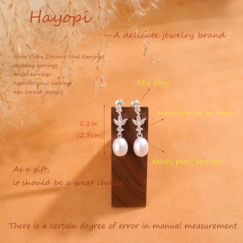 Pearl Earrings for Women:Gold Wedding Dangle Drop Earring Pearl Jewelry | 14K Gold Plated Pearl Drop Earrings for Women,Dainty Wedding Bride Earring Studs,Gold Dangle Drop Earring,Waterproof Jewelry - size: 1 pcs-11