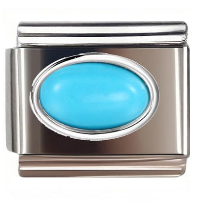 Italian Bracelet Charm,9mm,April,Birthday & Date > Birth Stone - Simple Ellipse - color: December