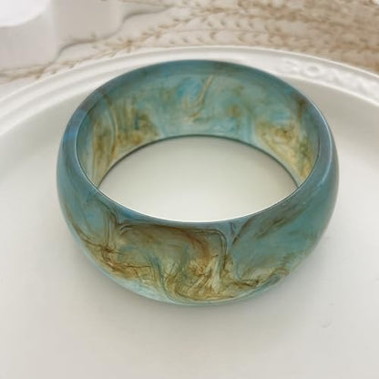 Colorful Acrylic Resin Open Cuff Bracelets Simple Transparent Chunky Thick Bangle Statement Irregular Geometric Resin Wide Wristband Chunky Acetate Wrap Cuff Bracelets - color: B-03