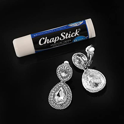 Spinningdaisy Clip On Earrings for Women | Non Pierced Earrings for Wedding - color: Tear Drop Clear
