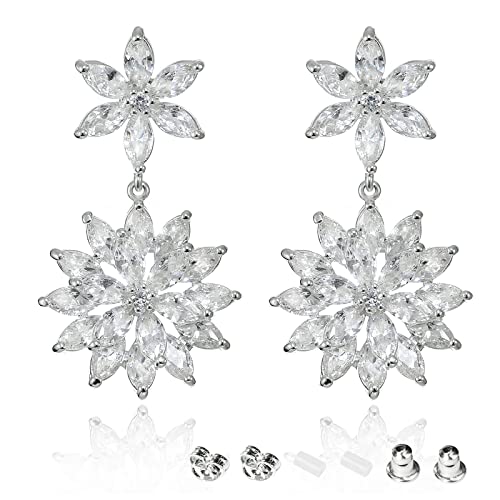 Earrings Holy Stud Earrings for Girls/Women, Sliver Gold Wedding Earrings for Bridesmaids - color: Double Daisy|Silver