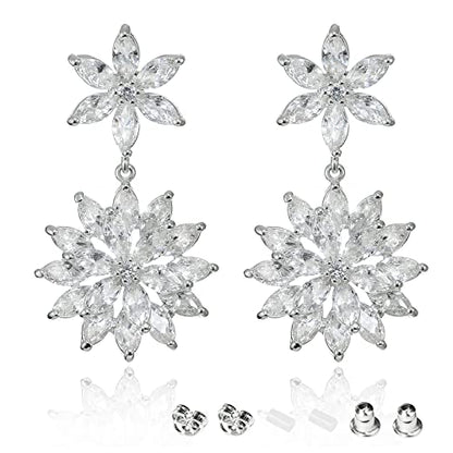 Earrings Holy Stud Earrings for Girls/Women, Sliver Gold Wedding Earrings for Bridesmaids - color: Double Daisy|Silver