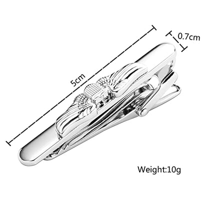 Silver Mens Clip on Tie Stainless Steel Tie Clip, Wing Tie Clips for Men Jewelry Gift for Men