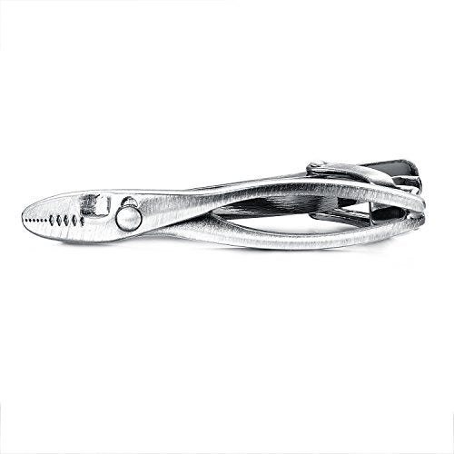 Yoursfs Electrician Tie Bar For Men Cool Tool Tie Clip 316L Stainless Steel Silver Nail Novelty Construction Tie Clips Jewelry - style: Pliers Tie Clips