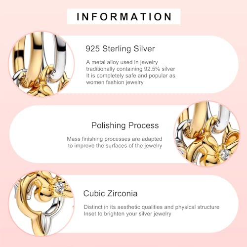 MITSOKU 925 Sterling Silver Charms for Bracelets Necklaces Animal prototype Pendant Safety Chain Dangle Pendants Beads Christmas Day Charms Jewelry Gift for Women - style: Gold and Silver Pendants