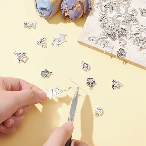 LiQunSweet 50 Pcs 10 Styles Lovely Dog Animal Charms Pet Dog Charm for Bracelet DIY Craftings Jewelry Making - color: Dog Animal Pet Charm_10 Styles